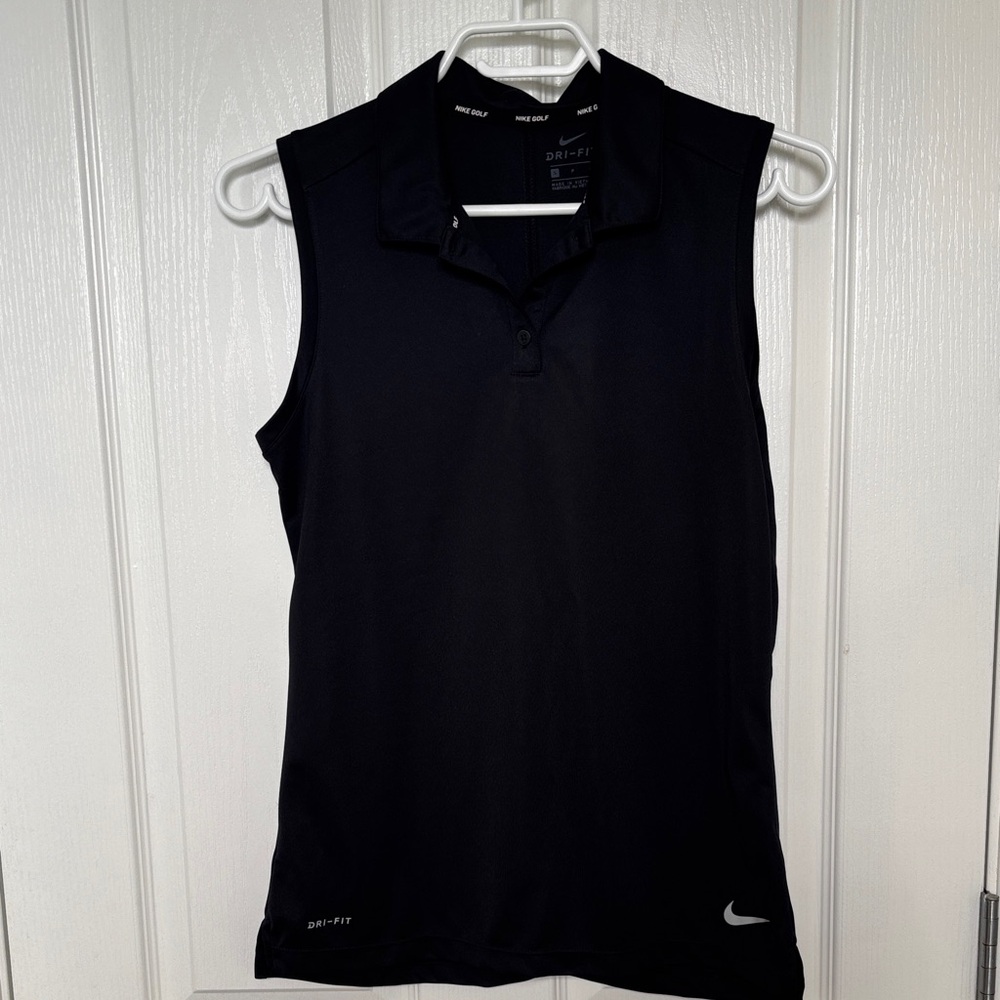 Nike Black Sleeveless Dri-FIT Polo Tank
